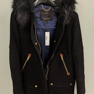 JCrew, Chateau parka in Italian stadium-cloth wool, Black, Size O, Brand new!